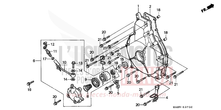 CARTER D'EMBRAYAGE de Gold Wing Aspencade CANDY SPECTRA RED (R176) de 1997